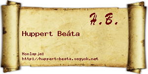 Huppert Beáta névjegykártya